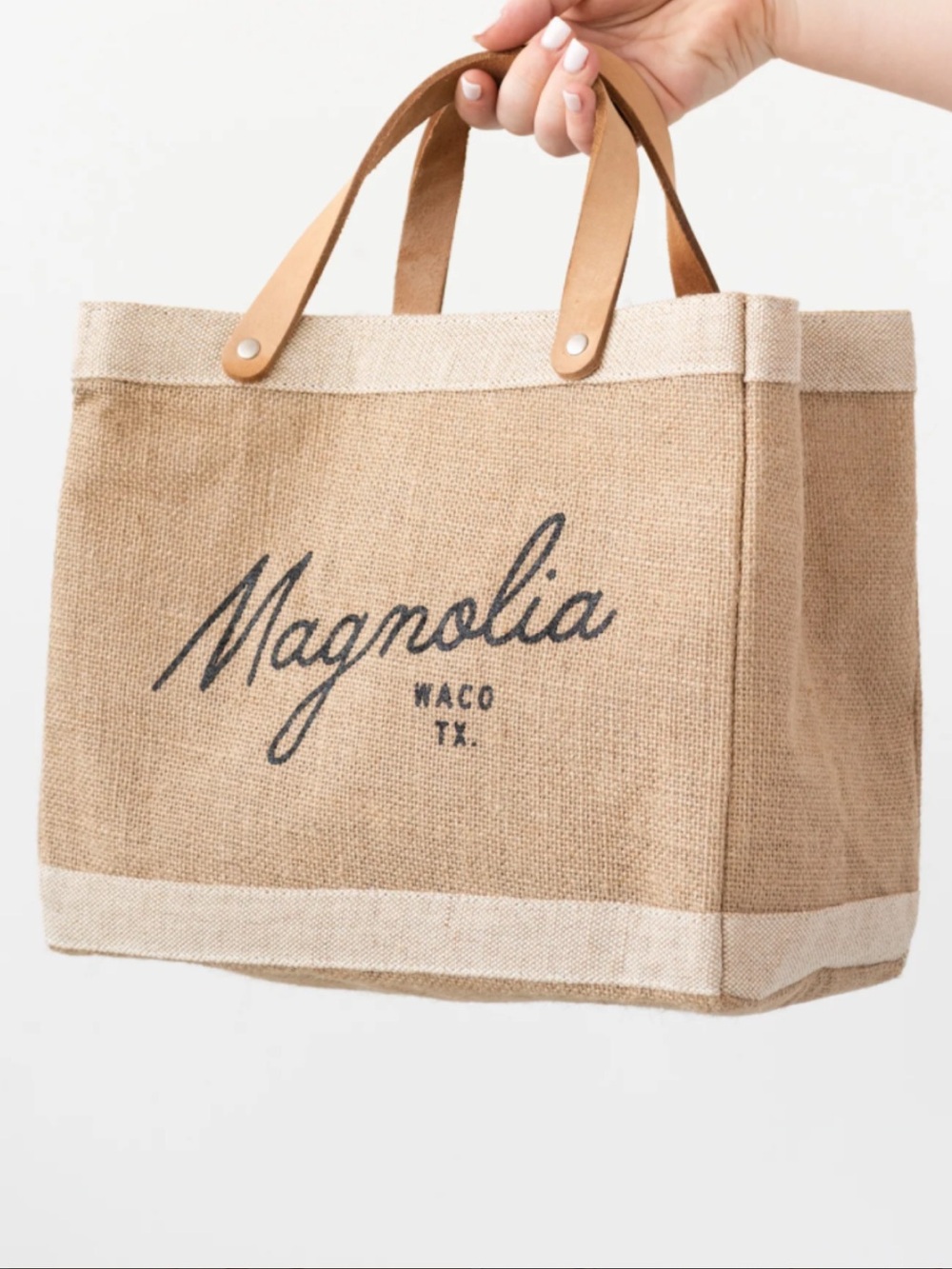 Magnolia Script Market Tote - Picture 1 of 5